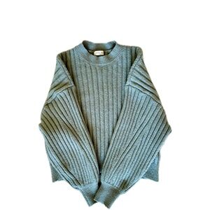Sophie Rue Pistachio Green Oversized Ribbed Knit Sweater XS Drop Shoulder